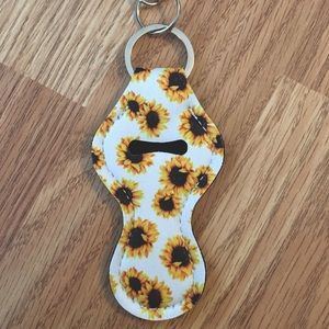 Sunflower Lip Balm Holder Keychain